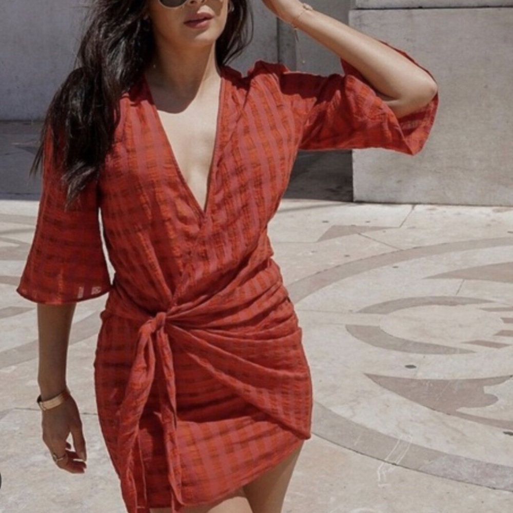 Zara Chic Red Wrap Dress